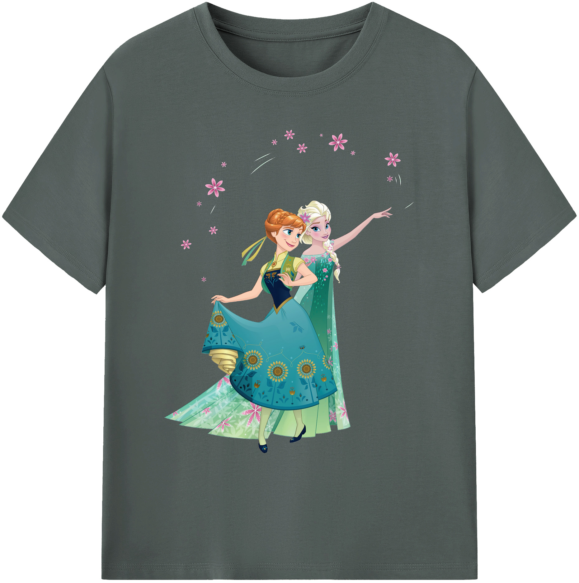 （画像用） アナと雪の女王 アンナ エルサ Frozen Anna Elsa 綿100％ メンズ半袖Tシャツ｜肌触りやわらか＆通気性